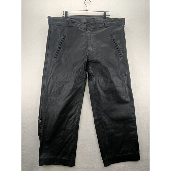 🔥Xelement Advanced Motorcycle Gear Men’s Heavy Duty BlackLeather Pants/Chaps 42 - Picture 1 of 10